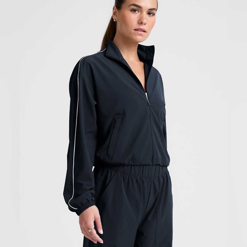 Beyond Yoga Navy Track Jacket